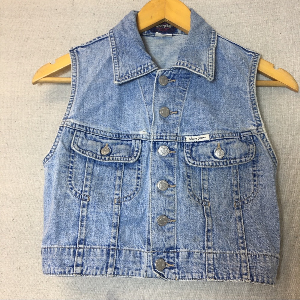 Vintage 80s Guess Jeans Womens Denim Vest